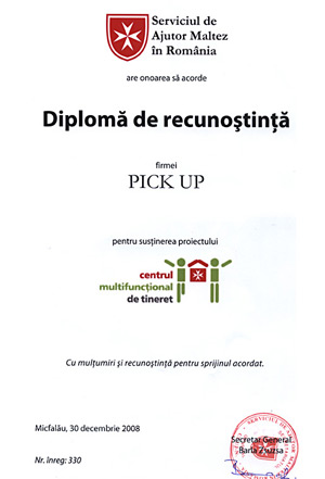 Pick up DIPLOMA DE RECUNOSTINTA